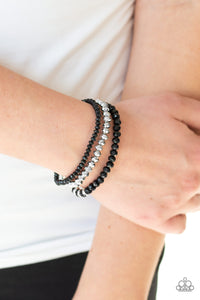 black,rhinestones,stretchy,Ideal Idol Black Bracelet