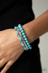 blue,stretchy,Globetrotter Glam Blue Bracelet