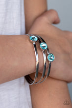 Load image into Gallery viewer, Be All You Can Bedazzle Blue Rhinestone Bangle Bracelets Paparazzi Accessories