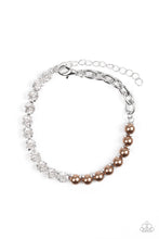 Load image into Gallery viewer, Out Like a Socialite Brown Pearl Rhinestone Bracelet Paparazzi Accessories