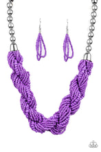 Load image into Gallery viewer, Savannah Surfin Purple Seed Bead Necklace Paparazzi Accessories