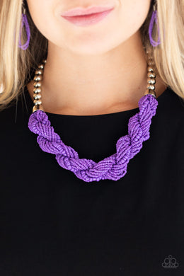 Savannah Surfin Purple Seed Bead Necklace Paparazzi Accessories