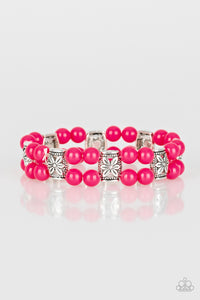 floral,pink,stretchy,Daisy Debutante Pink Bracelet