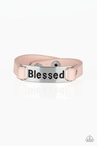 leather,pink,snap,Count Your Blessings Pink Leather Bracelet