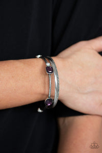 Bangles,purple,rhinestones,City Slicker Sleek Purple Bangle Bracelet