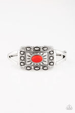 Load image into Gallery viewer, Big House On The Prairie Red Stone Hinge Bracelet Paparazzi Accessories