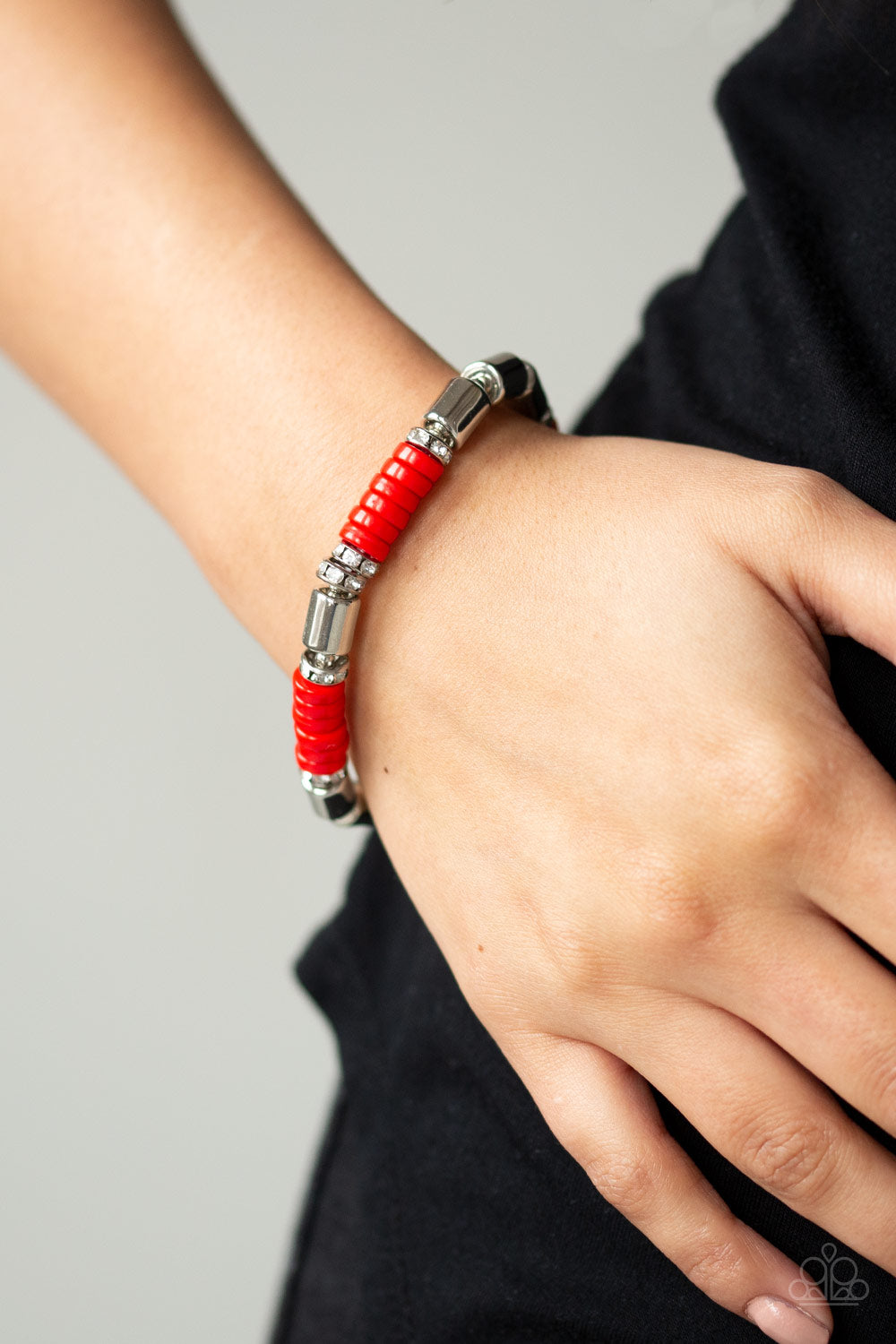 Whimsical Wanderer Red Bracelet Paparazzi Accessories