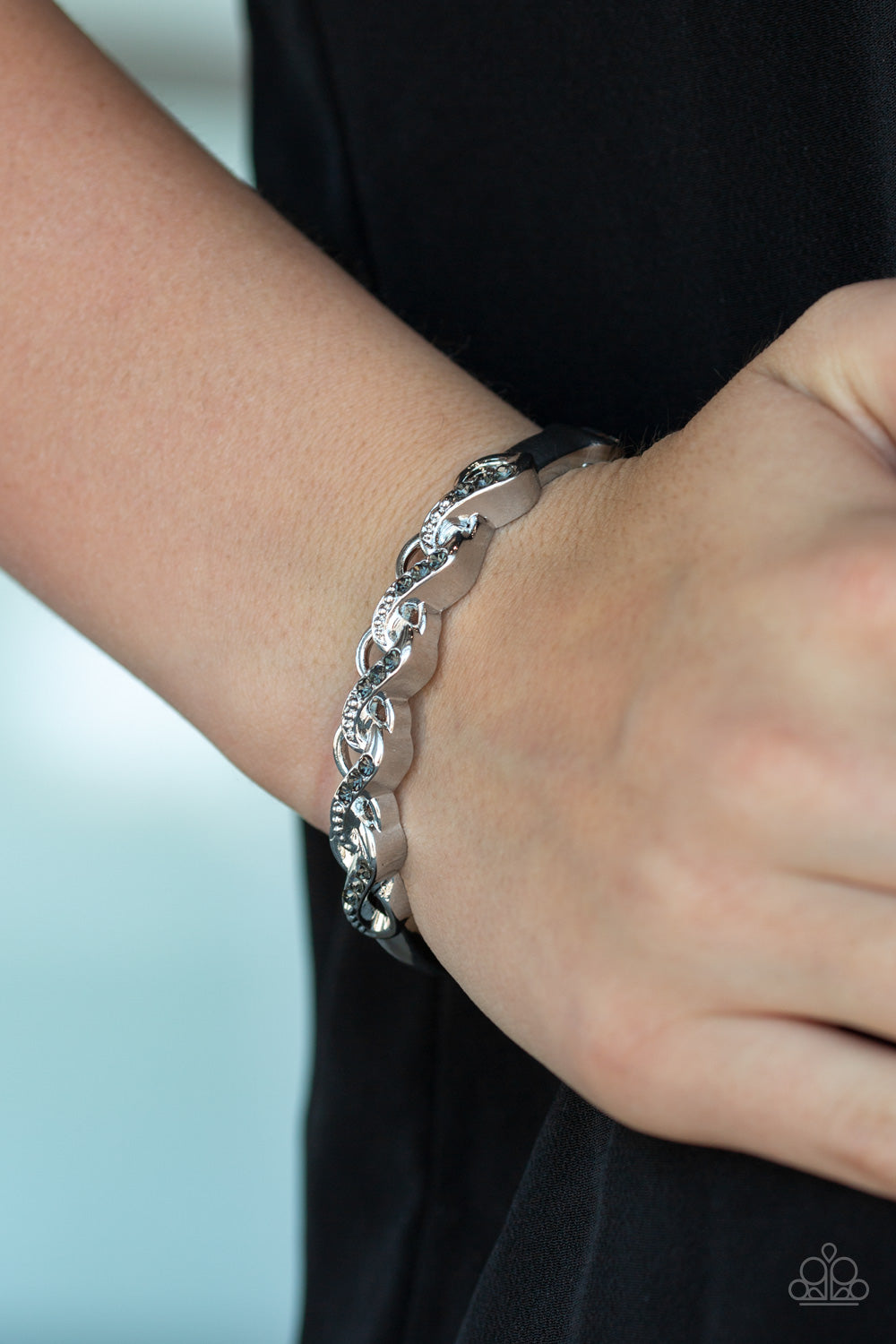 Infinite Sparkle Silver Hinge Bracelet Paparazzi Accessories