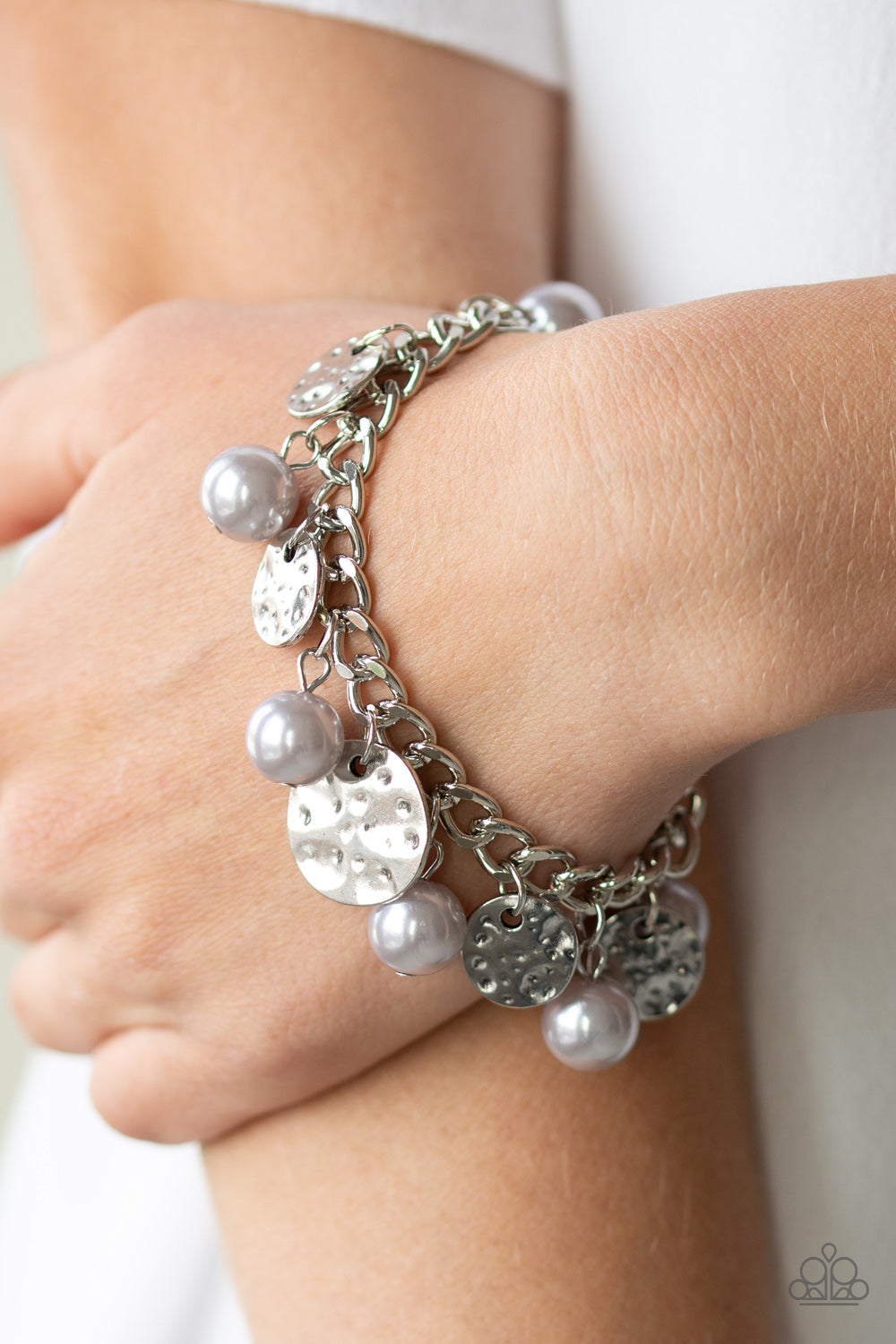 Sea In A New Light Silver Pearl Bracelet Paparazzi Accessories
