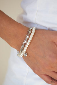 Hearts,Lobster Claw Clasp,Pearls,White,Love Like You Mean It White Pearl Bracelet