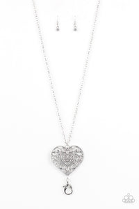 autopostr_pinterest_49916,heart,Hearts,long necklace,rhinestones,white,Classic Casanova White Rhinestone Heart Lanyard