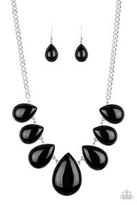 black,short necklace,Drop Zone Black Necklace
