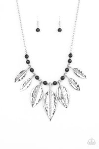 black,short necklace,silver,Highland Harvester Black Necklace