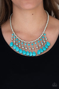 short necklace,turquoise,Rural Revival Blue Necklace