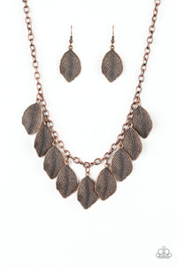 copper,leaf,short necklace,A True Be-Leaf-er Copper Necklace