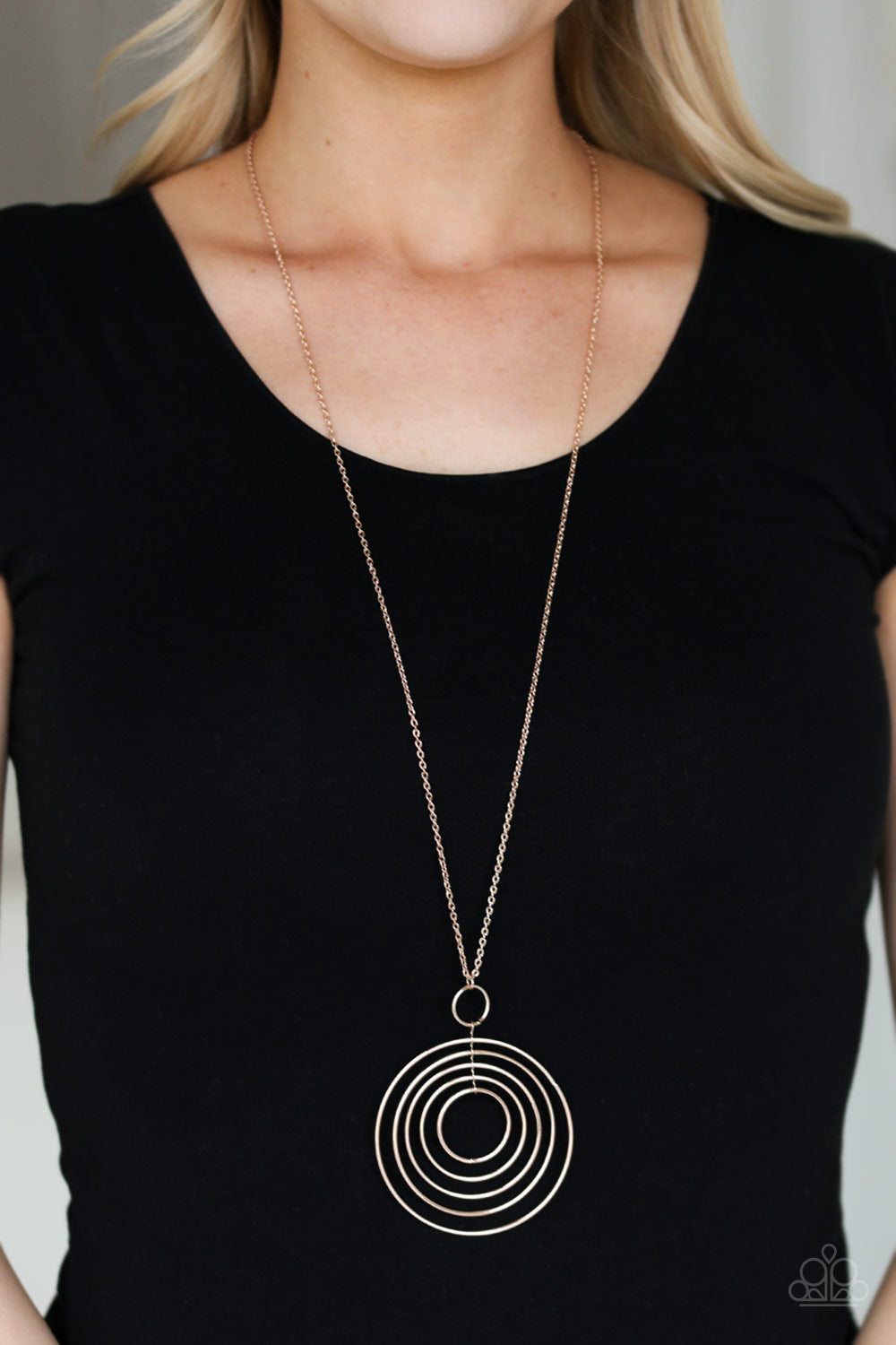 Running Circles In My Mind Rose Gold Necklace Paparazzi Accessories