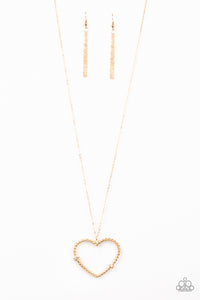 gold,Hearts,long necklace,Straight From the Heart Gold Necklace