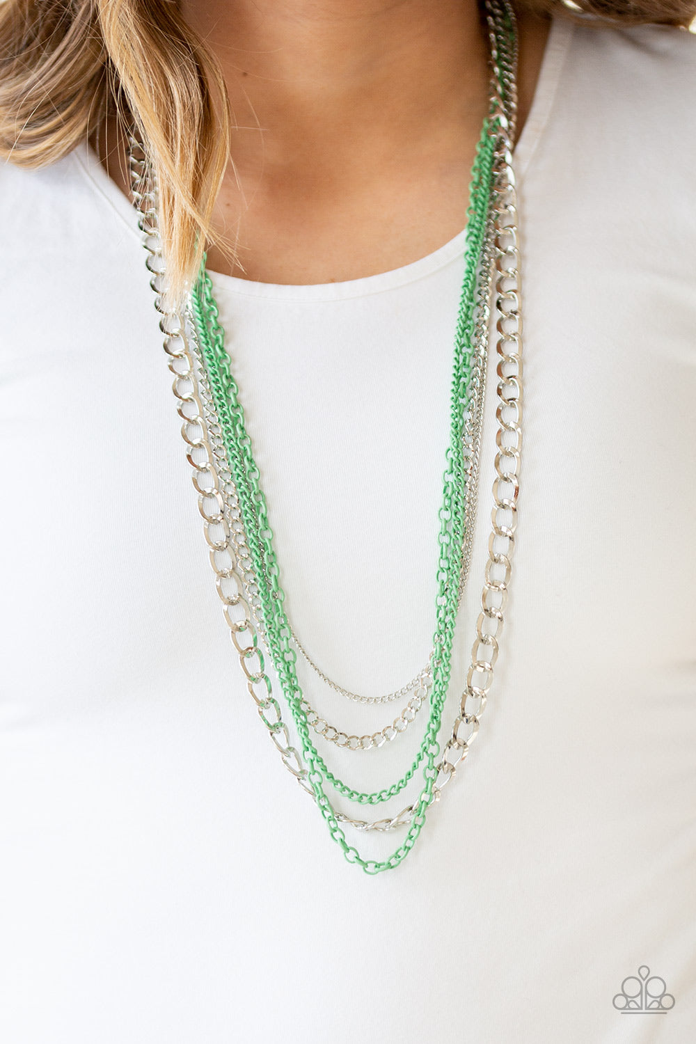 Industrial Vibrance Green Necklace Paparazzi Accessories