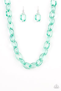 Acrylic,green,Ice Queen Green Acrylic Necklace