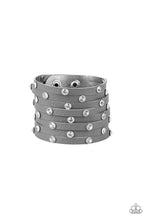 Load image into Gallery viewer, Sass Squad Silver Leather Bracelet Paparazzi Accessories