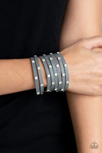 Load image into Gallery viewer, Sass Squad Silver Leather Bracelet Paparazzi Accessories