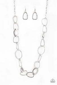long necklace,silver,Metro Nouveau Silver Necklace