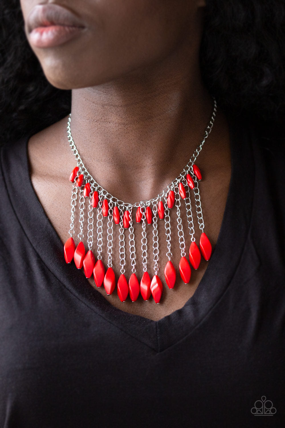Venturous Vibes Red Necklace Paparazzi Accessories