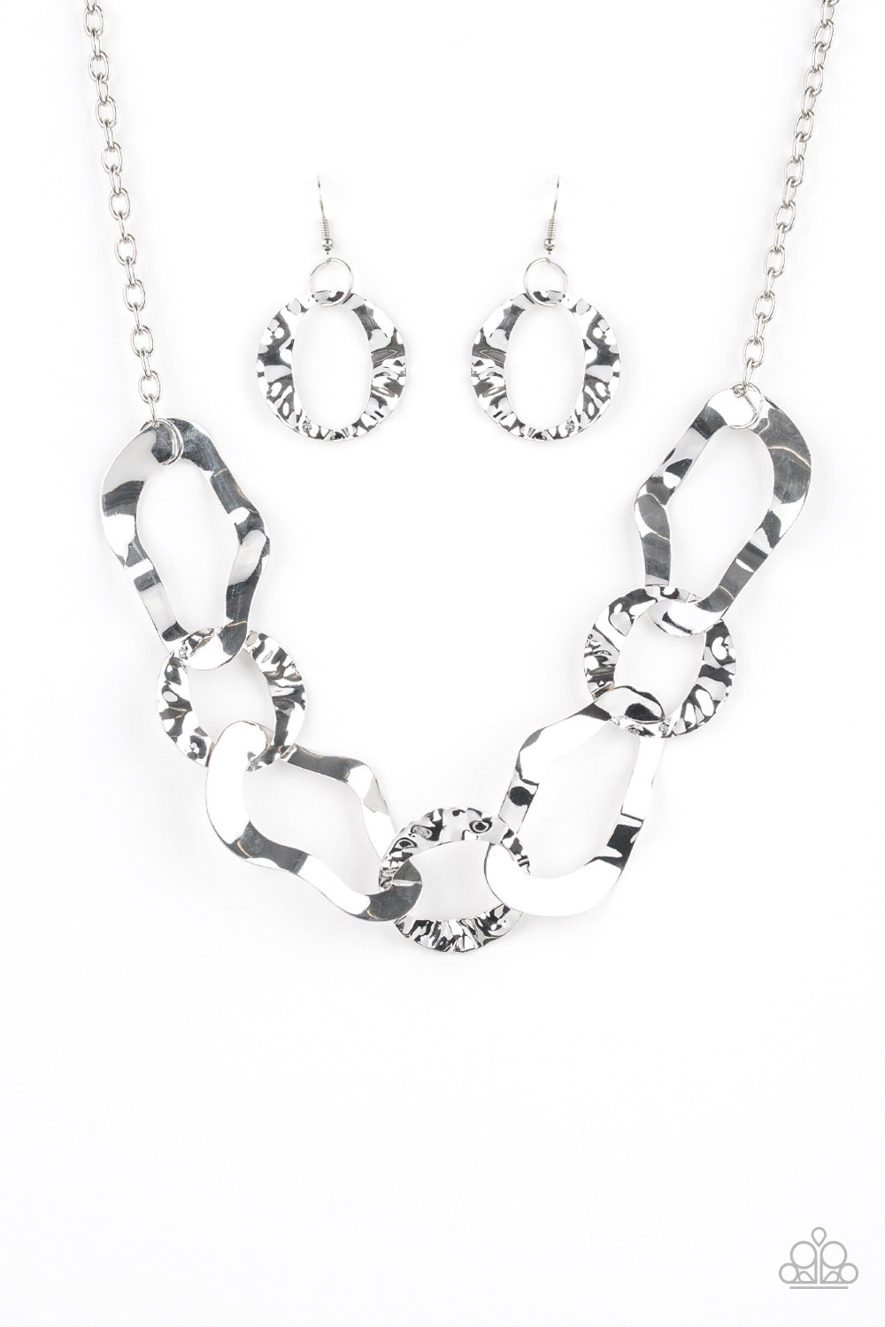 Capital Contour - Silver Necklace Paparazzi Accessories