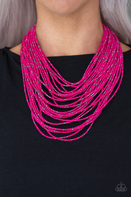Rio Rainforest Pink Seed Bead Necklace Paparazzi Accessories