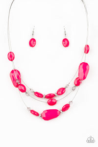 pink,short necklace,Radiant Reflections Pink Necklace