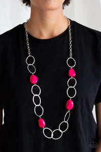long necklace,pink,Modern Day Malibu Pink Necklace
