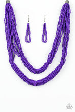 Load image into Gallery viewer, Right As Rainforest Purple Seed Bead Necklace Paparazzi Accessories
