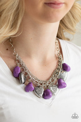 Change Of Heart Purple  Stone Heart Necklace Paparazzi Accessories