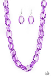 Acrylic,Ice Queen Purple Acrylic Necklace