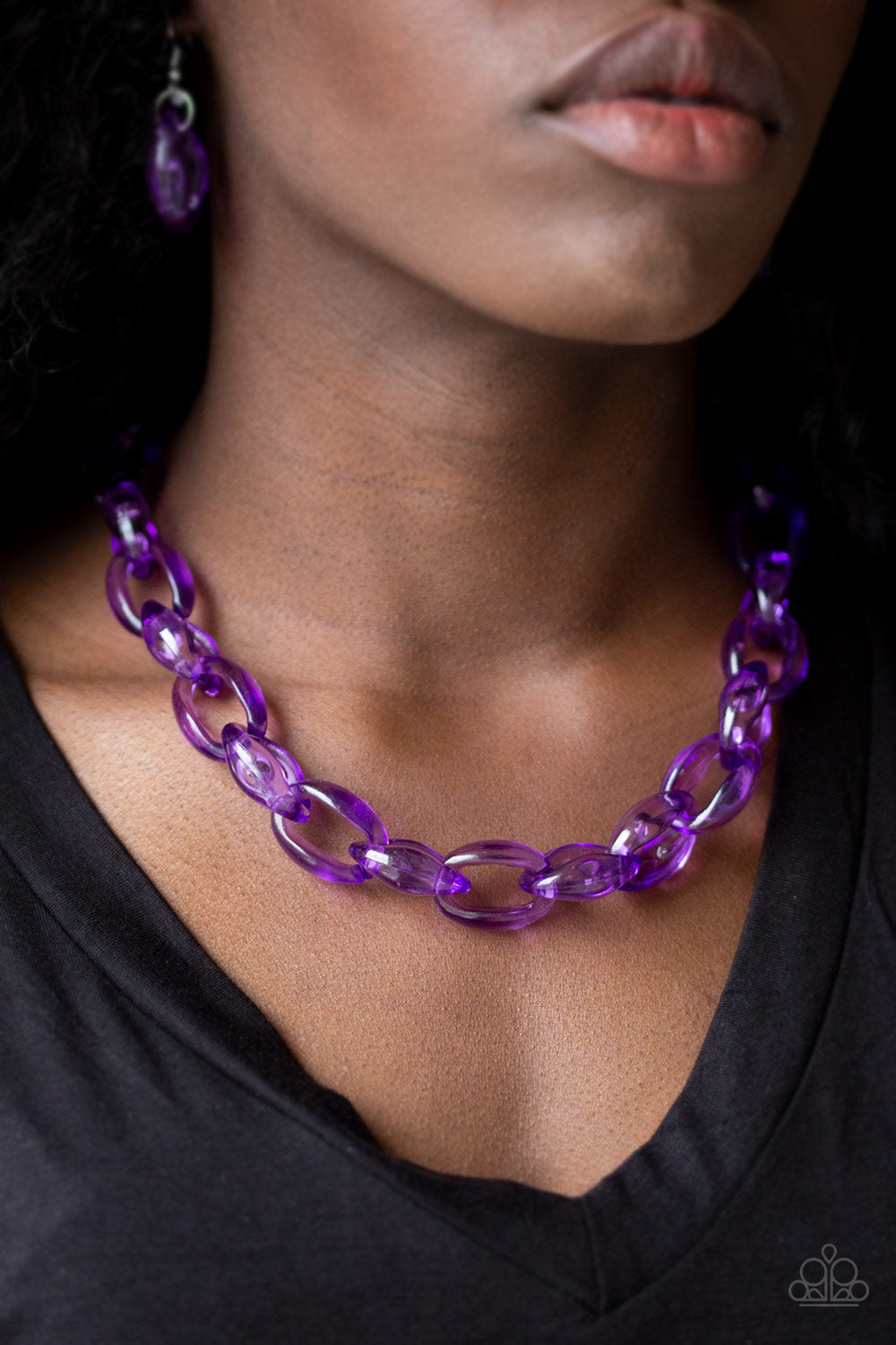 Ice Queen Purple Acrylic Necklace Paparazzi Accessories