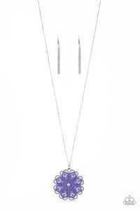 long necklace,purple,silver,Spin Your PINWHEELS Purple Necklace