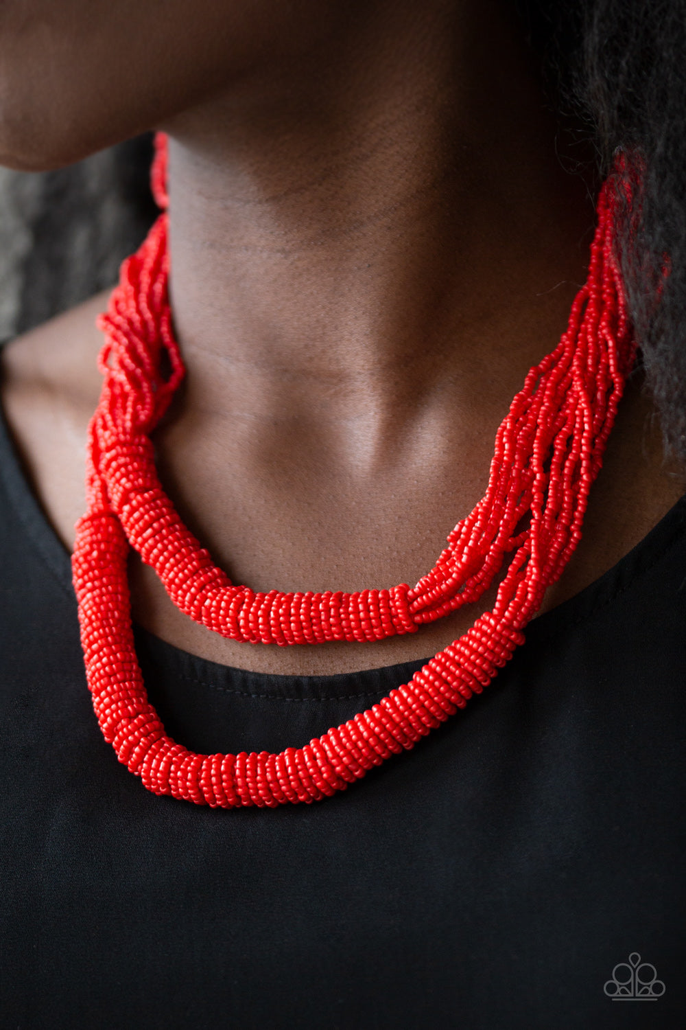 Right as Rainforest Red Seed Bead Necklace Paparazzi Accessories
