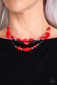 red,short necklace,Radiant Reflections Red Necklace
