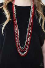Load image into Gallery viewer, Industrial Vibrance Red Necklace Paparazzi Accessories