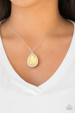 Come of Ageless Yellow Rhinestone Necklace Paparazzi Accessories