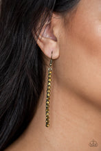 Load image into Gallery viewer, Grunge Meets Glamour Brass Earring Paparazzi Accessories
