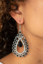 Load image into Gallery viewer, All About Business Black Rhinestone Earring Paparazzi Accessories