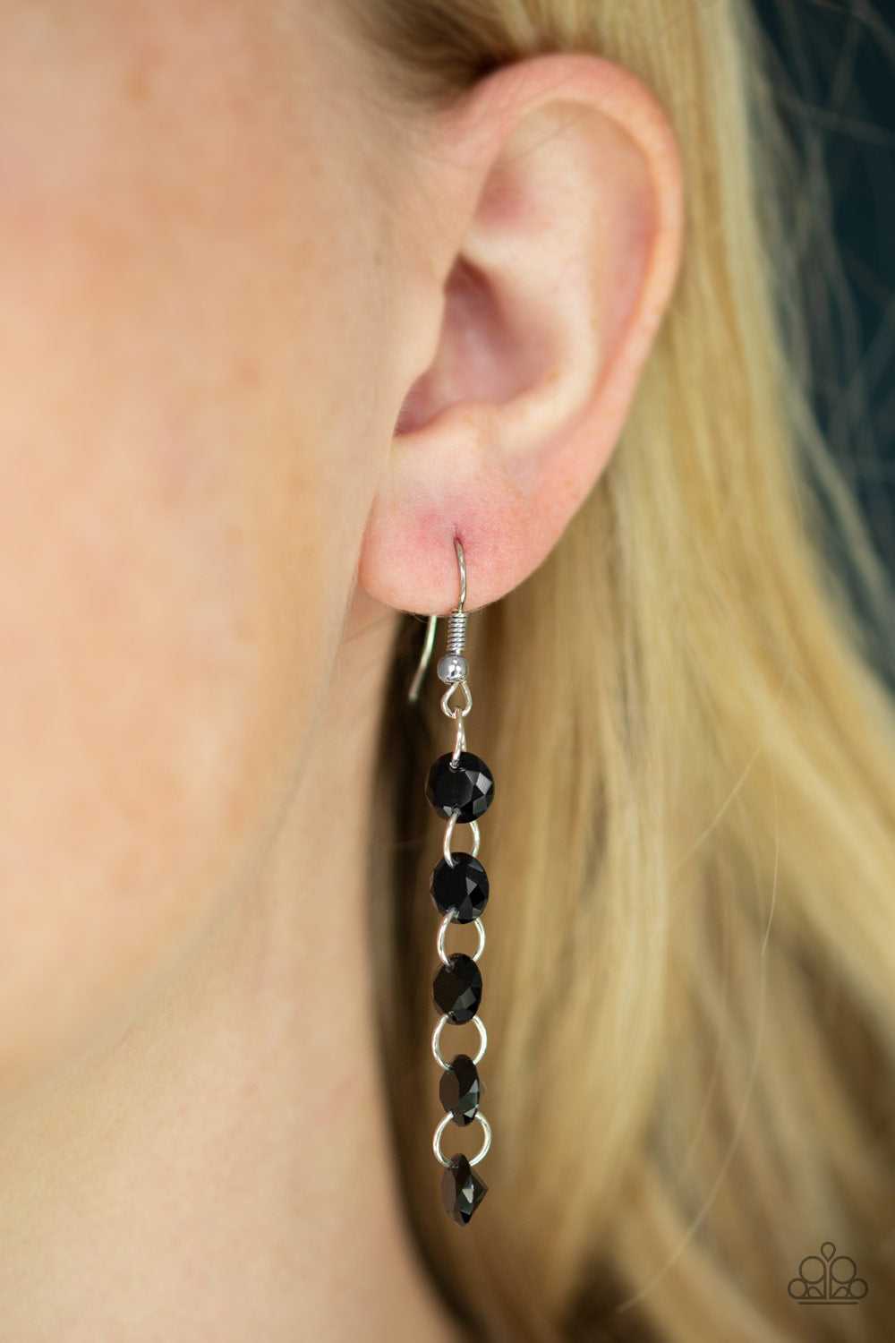 Trickle Down Effect Black Earring Paparazzi Accessories