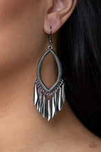 Load image into Gallery viewer, My Flair Lady Black Gunmetal Earrings Paparazzi Accessories