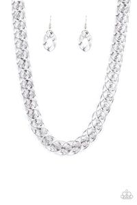 Acrylic,autopostr_pinterest_49916,short necklace,silver,Put It On Ice Silver Acrylic Necklace