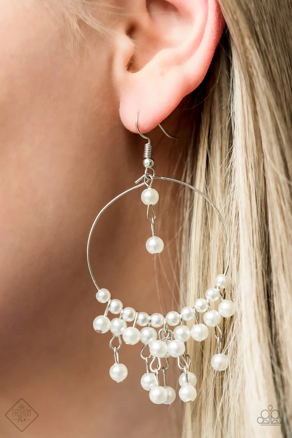 Now On Broadway White Pearl Earrings Paparazzi Accessories