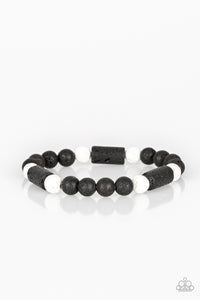 black,lava,Just Chillax White Lava Bead Urban Bracelet