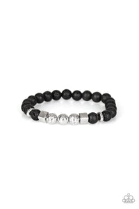 black,lava,silver,stretchy,SENSEI and Sensibility Black Urban Bracelet
