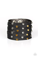 Load image into Gallery viewer, Go-Getter Glamorous Black Leather Rhinestone Bracelet Paparazzi Accessories