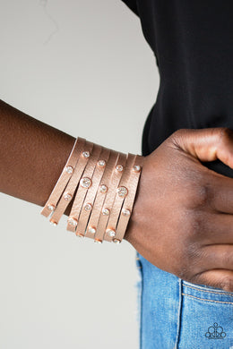 Go-Getter Glamorous Copper Leather Wrap Bracelet Paparazzi Accessories